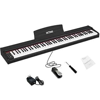 電子ピアノ 88鍵盤 軽量 ポータブルピアノスタンドセット ペダル付き Amazon | KIMFBAY 電子ピアノ 88鍵盤スタンド付き 軽量